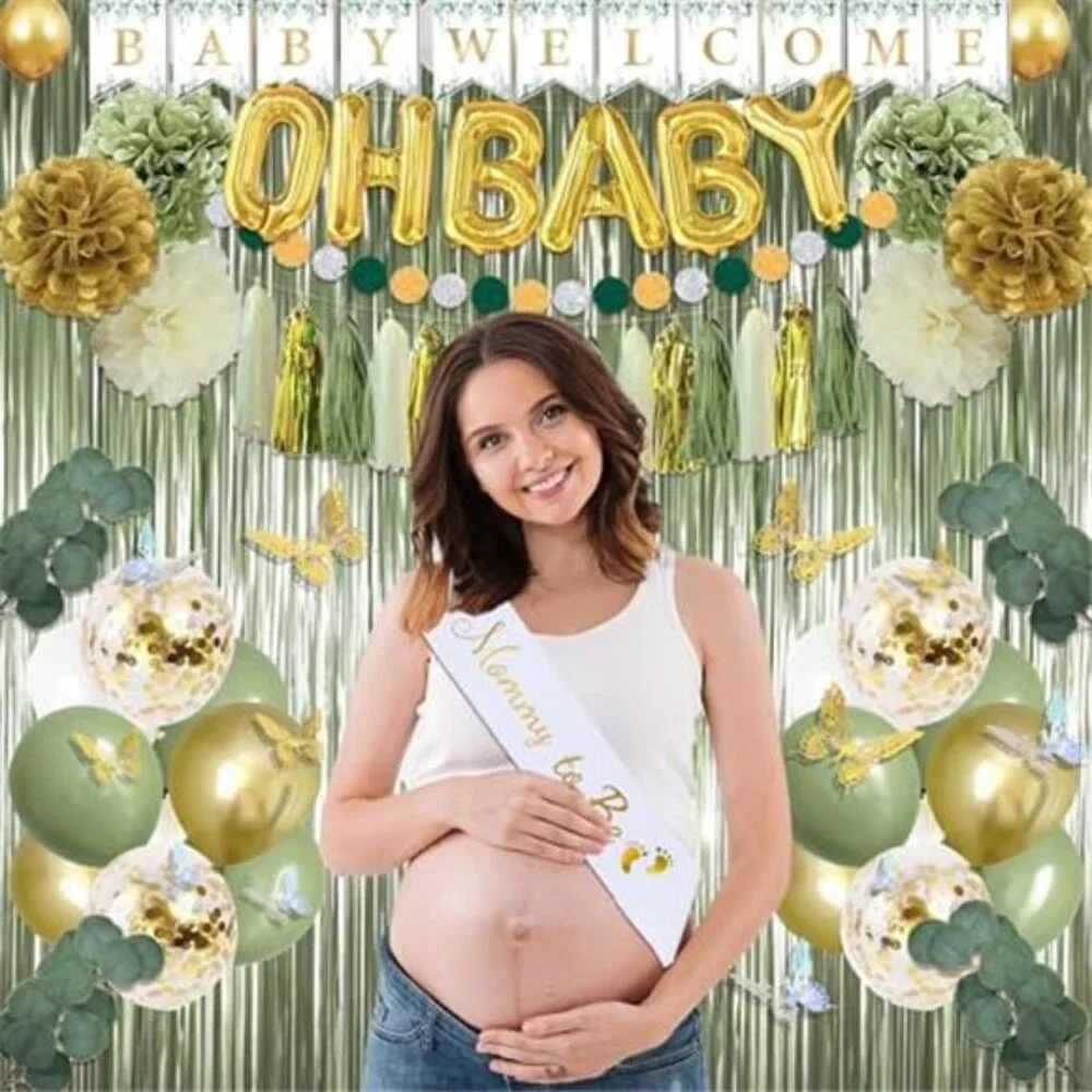 217 PCS Baby Shower Decorations Sage Green Neutral Party Supplies Banner Balloon